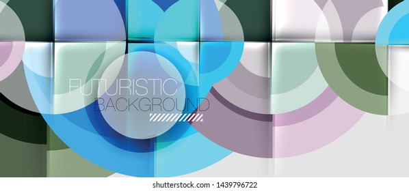 Fondo abstracto de diseño geométrico - círculos, plantilla de negocio moderna