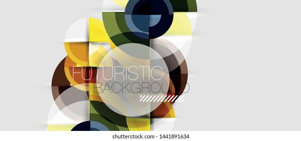 Fondo abstracto de diseño geométrico - círculos, plantilla de negocio moderna