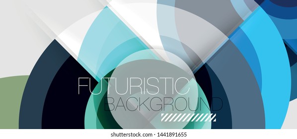 Geometric design abstract background - circles, vector