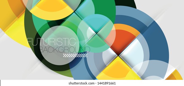 Fondo abstracto de diseño geométrico - círculos, vector