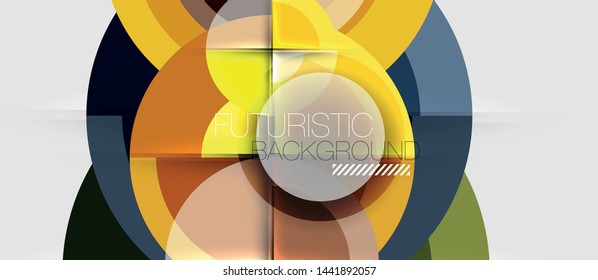 Geometric design abstract background - circles, modern business template