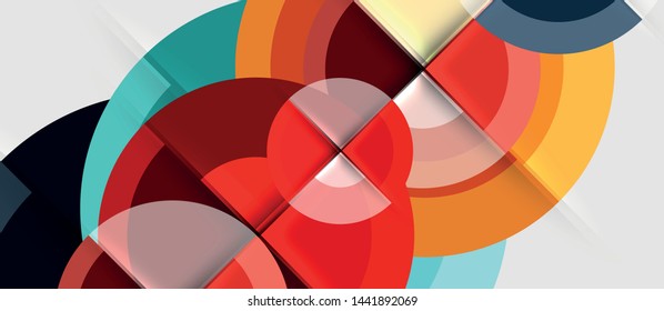 Geometric design abstract background - circles, modern business template