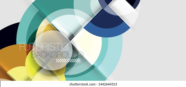Fondo abstracto de diseño geométrico - círculos, plantilla de negocio moderna