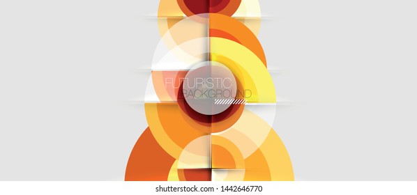 Geometric design abstract background - circles, vector