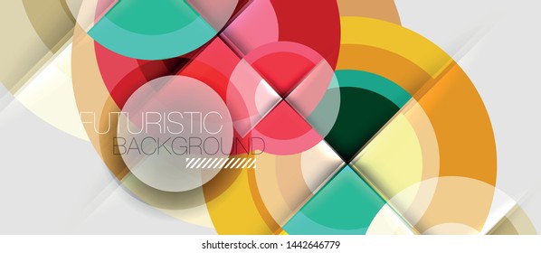 Geometric design abstract background - circles, modern business template