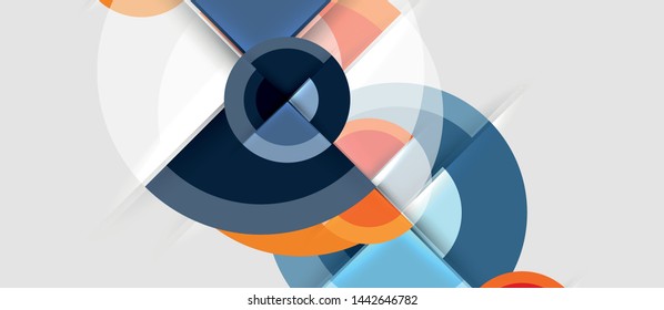 Geometric design abstract background - circles, vector