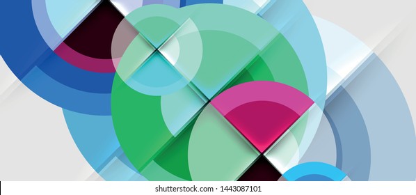 Geometric design abstract background - circles, modern business template