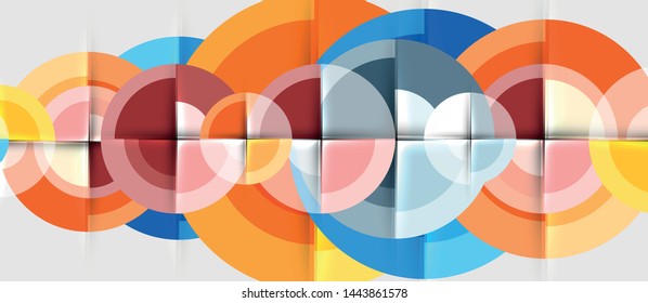 Geometric design abstract background - circles, modern business template