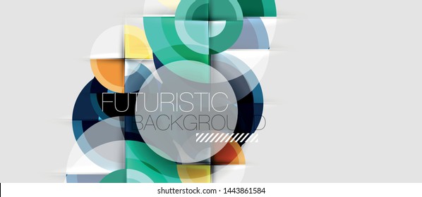 Geometric design abstract background - circles, vector