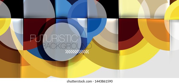 Geometric design abstract background - circles, modern business template