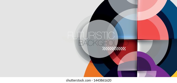 Geometric design abstract background - circles, vector