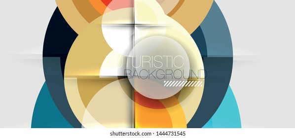 Geometric design abstract background - circles, vector