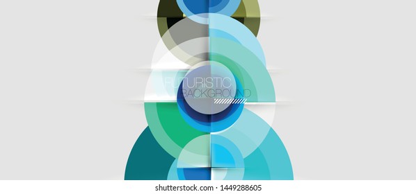 Geometric design abstract background - circles, modern business template