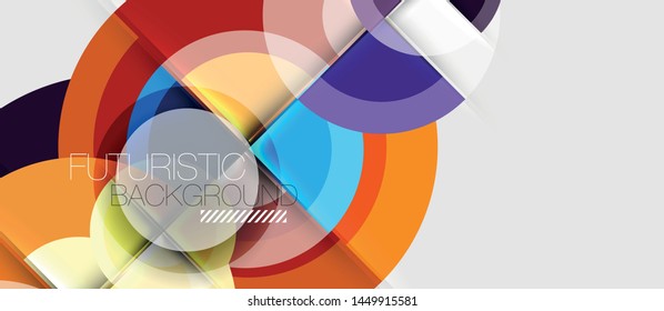 Geometric design abstract background - circles, vector