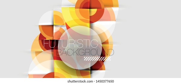 Geometric design abstract background - circles, vector