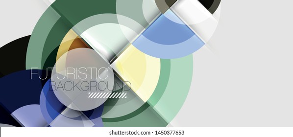 Fondo abstracto de diseño geométrico - círculos, plantilla de negocio moderna
