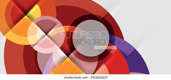 Geometric design abstract background - circles, vector