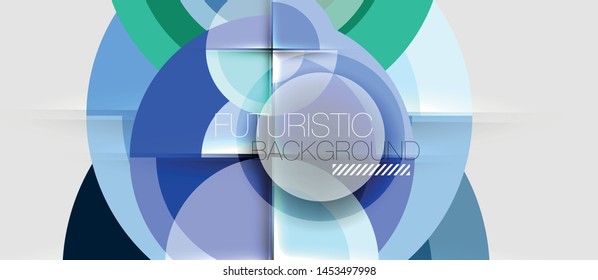 Geometric design abstract background - circles, modern business template