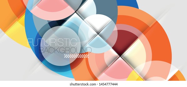 Geometric design abstract background - circles, modern business template
