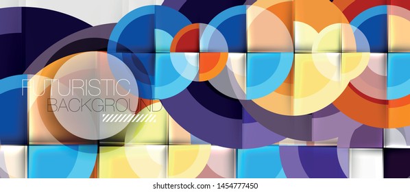 Geometric design abstract background - circles, vector
