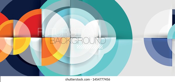 Geometric design abstract background - circles, vector