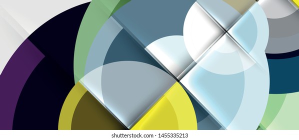 Geometric design abstract background - circles, vector