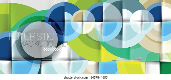 Geometric design abstract background - circles, vector