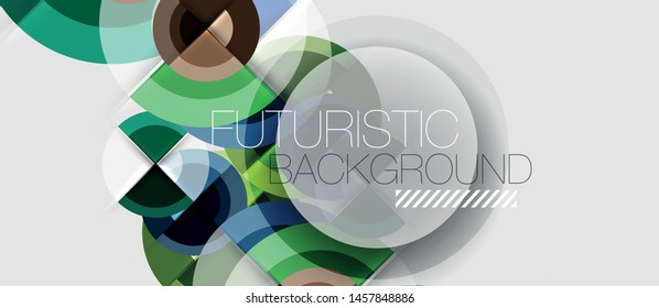 Geometric design abstract background - circles, modern business template