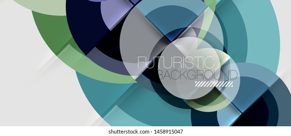 Geometric design abstract background - circles, vector