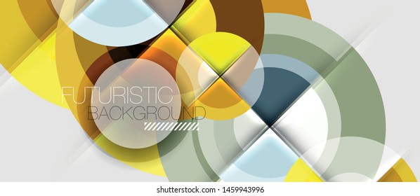 Geometric design abstract background - circles, modern business template