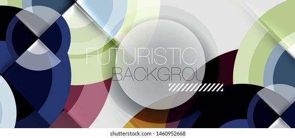 Fondo abstracto de diseño geométrico - círculos, plantilla de negocio moderna