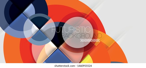 Geometric design abstract background - circles, modern business template