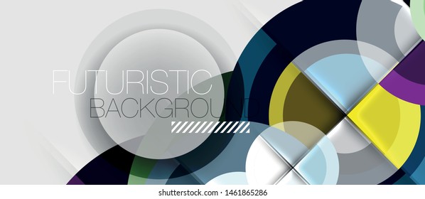 Geometric design abstract background - circles, vector