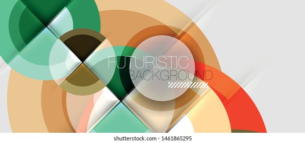 Geometric design abstract background - circles, vector