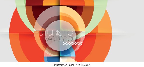 Geometric design abstract background - circles, vector