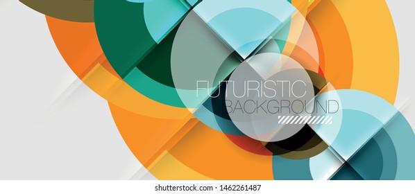 Geometric design abstract background - circles, vector
