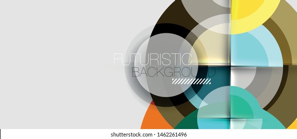 Geometric design abstract background - circles, vector