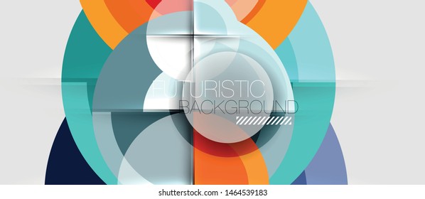 Geometric design abstract background - circles, vector