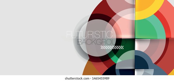 Geometric design abstract background - circles, vector