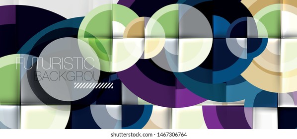 Fondo abstracto de diseño geométrico - círculos, plantilla de negocio moderna
