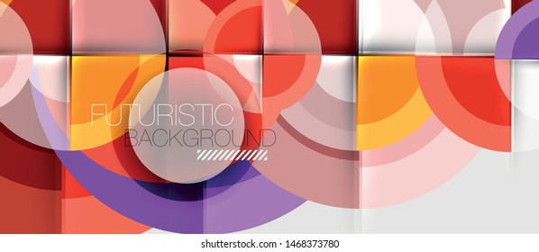 Fondo abstracto de diseño geométrico - círculos, vector