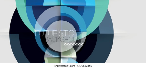 Geometric design abstract background - circles, vector
