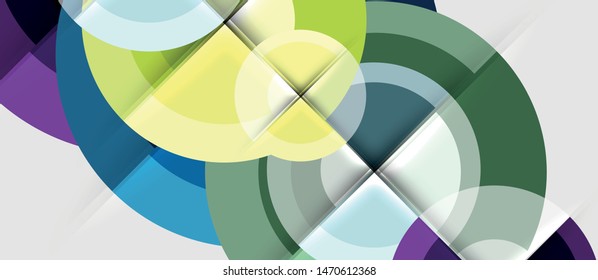 Geometric design abstract background - circles, modern business template