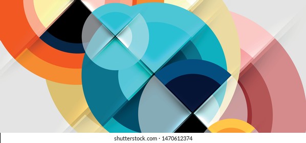 Geometric design abstract background - circles, vector