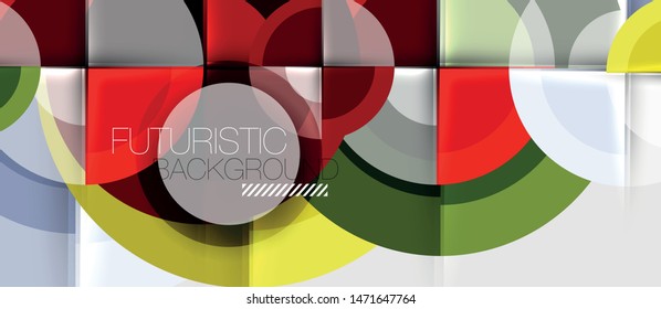 Geometric design abstract background - circles, vector