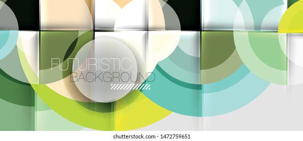 Geometric design abstract background - circles, modern business template