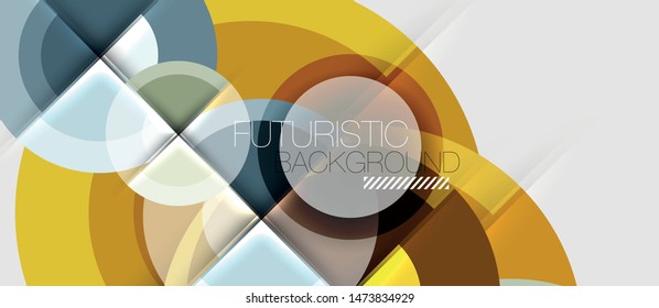 Geometric design abstract background - circles, modern business template