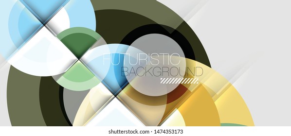 Fondo abstracto de diseño geométrico - círculos, plantilla de negocio moderna