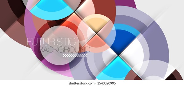 Geometric design abstract background - circles, modern business template