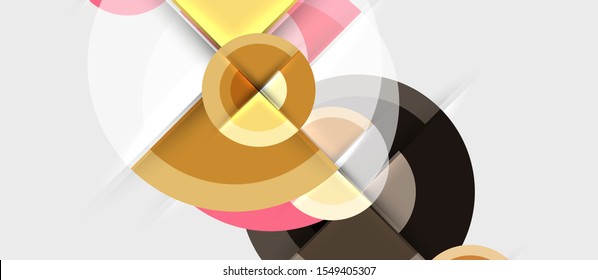Geometric design abstract background - circles, vector